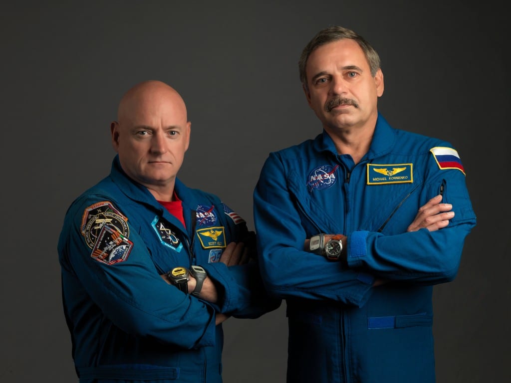 Scott Kelly, Mikhail Kornienko (image courtesy NASA/Bill Staffford)