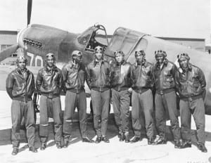 Several members of the Tuskegee Airmen in WWII
